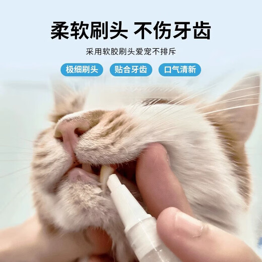 GERTHRON German pet toothbrush pen and toothpaste all-in-one cat and dog oral cleaning calculus removal and bad breath dog set cat brushing teeth pet toothbrush pen one box trial experience