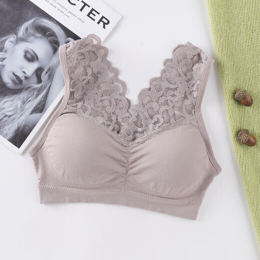 Bra-wrapped breast lace sexy big V beautiful back seamless sports bra-wrapped women's bra with padded tube top bra SB036 black one size fits all (80-135Jin Jin is equal to 0.5kg)