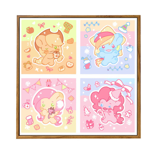 Yonghuan Pony Pony Pony Anthropomorphic Card Digital Painting Digital Peste à la main pour les enfants Coloriage Animation Paint Huile LL13661 20X20CM EN BOIS massif Solide Cadre Inner Paint Acrylique + PEINTURE PEINTURE PROFESSION