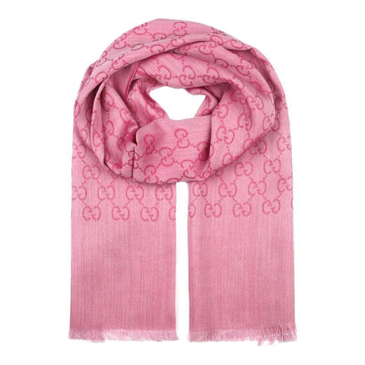 Gucci (GUCCI) scarf double GG woven pattern double-sided men's and women's scarf tassel shawl wool scarf birthday gift rose red 165904 3G646 5872