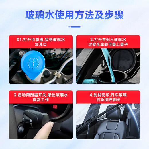 Blue Star antifreeze glass water -30 degrees 2L*2 bottles, powerful car oil removal film and decontamination, winter wiper water, universal for all seasons