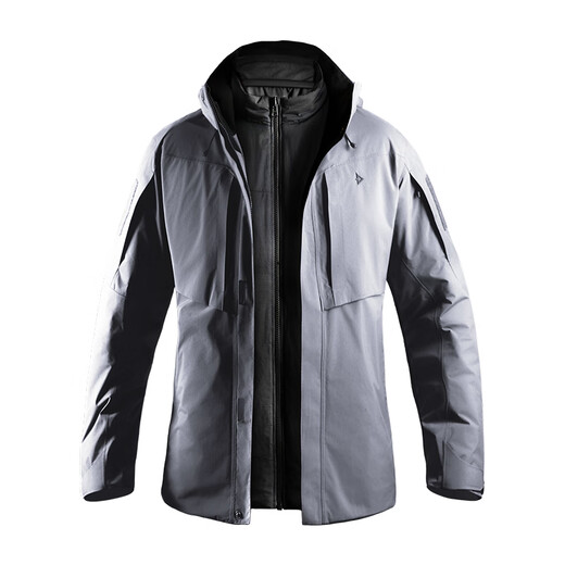 Dragon Tooth Zhang Yi's same style Dragon Tooth Thor 3-in-1 fifth-generation jacket for men, outdoor windproof and warm winter jacket, Extreme Night Black L 180/100A