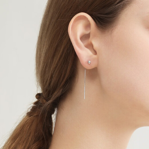 Chow Sang Sang Let sPlay round ball single-sided platinum ear wire earrings earrings for men and women 89179E pricing