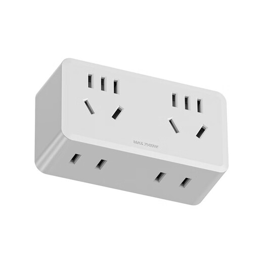 One-turn four-point control switch socket PC material national standard certified child protection pure copper household one-turn four-socket 2 five-hole 2 two-hole