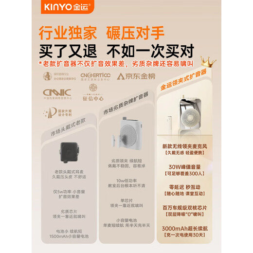 Recommended by Jinyun famous teachers丨Extra-large volume Little Bee loudspeaker wireless lavalier type teacher-specific guide shopping guide explainer teaching special outdoor portable large speaker M9