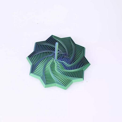 Polygonal 3D printed children's educational toy illusion three-dimensional desktop ornaments decompression spiral folding radish tower gradient red, green and blue 8.8*8.4*7.5cm