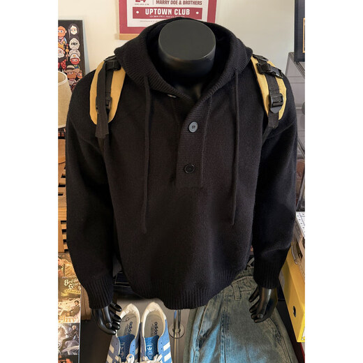 Jufeng light gray Henry collar sweater men's autumn and winter American retro sweater cleanfit trendy brand handsome jacket light gray L