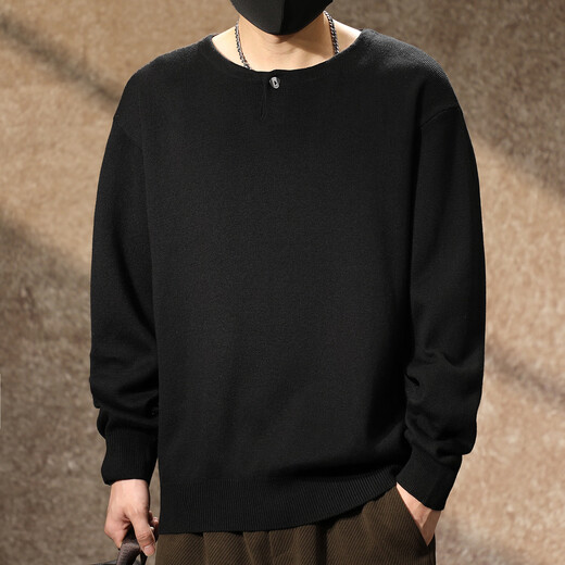 Ten Cranes American retro high-end Henry collar sweater men's autumn and winter trendy loose casual warm bottoming sweater Huaka (520g heavy knitted sweater) 2XL (160-180Jin Jin is equal to 0.5kg)