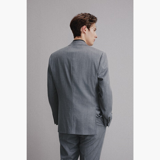HECHTER suit men's 100% wool suit spring and autumn business formal wear comfortable and easy to care for men gray (trousers) 50