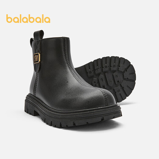 Balabala children's shoes children's boots Martin boots girls 2025 new autumn and winter short boots zipper versatile shoes 208425141023