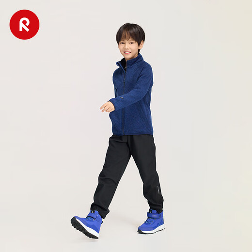 Reima Finland reima2025 new autumn and winter new products for boys and girls, warm fleece solid color knitted cardigan sweatshirt for boys and girls, blue-6760 140 cm