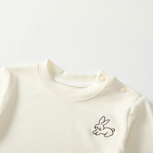 Fanlie Girls Overalls Suit Autumn 2025 New Fashionable Cute Baby Clothes Baby Two-piece Set Spring and Autumn Creamy Yellow 80 cm