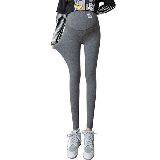 Yuanshe (YUANSISE) Maternity Leggings Autumn and Winter Thickened Velvet Warm Pants Cotton Pants Winter Outerwear 2025 New Winter Clothes Dark Gray Lamb Velvet Thickened (700g) 3XL160-185Jin Jin is equal to 0.5 kg