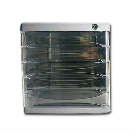 Yuyangyang Ewinvos / 9795 Armoire de fichier de bureau Tiroir transparent Cabine de rangement de rangement Boîte de rangement A4 avec verrouillage 4 couches 9794 Gris foncé