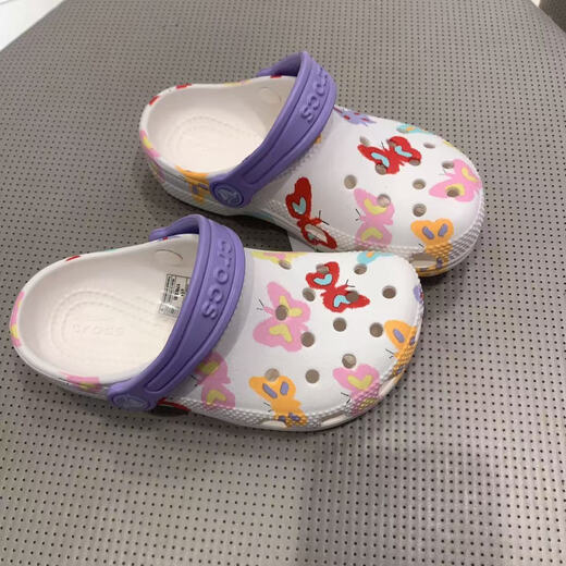 Crocs (CROCS) classic butterfly print children's shoes for boys and girls Clog211255-0WV chalk color 33/34