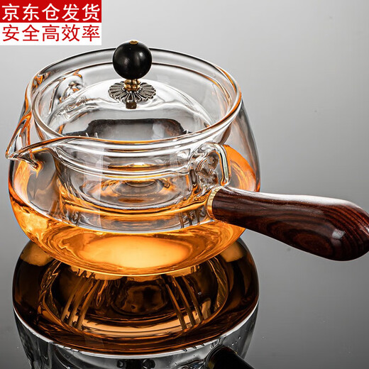Good Kiln Light Luxury 360 Degree Rotating Xiaoyao Glass Tea Set Home Teapot Kung Fu Teacup Small Office Tea Transparent Xiaoyao Pot-360 Degree Rotation