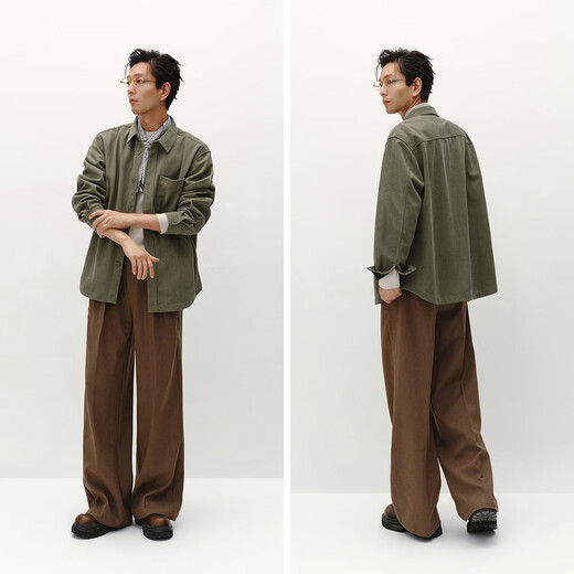 Semir long-sleeved shirt men's winter textured corduroy couple plaid outer wear shirt loose 101724105203