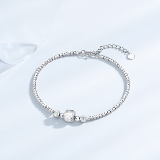 Chao Acer PT950 Platinum Bracelet Women's Disco Beads Birthday Gift Price Platinum Small Sugar Cube About 5.2g