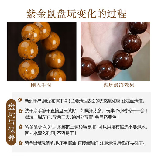 Moon Seal and Baichuan Purple Gold Rat Three-Eyed Bodhi Bracelet with Perfect Round Light Pearl Manuscript for Men and Women Bodhi Seed Buddha Bead Bracelet