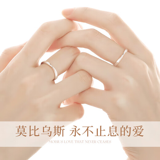 GLTEN Mobius Couple Rings Pure Silver Rings Girls Birthday Christmas Gifts Wedding Anniversary Gifts for Girlfriends and Wife Mobius Couple Rings-999 Pure Silver