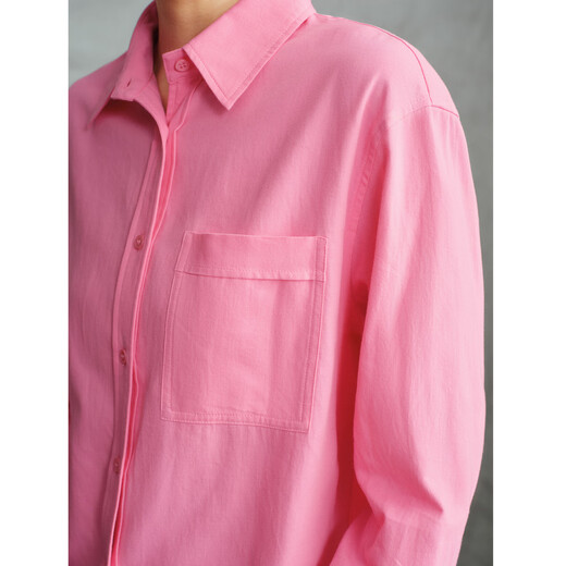 Enos Yashi Shopping Mall Same Style 2025 Winter New Commuting Versatile Peach Pink Cotton Shirt Top Women 41035136 Peach Pink S