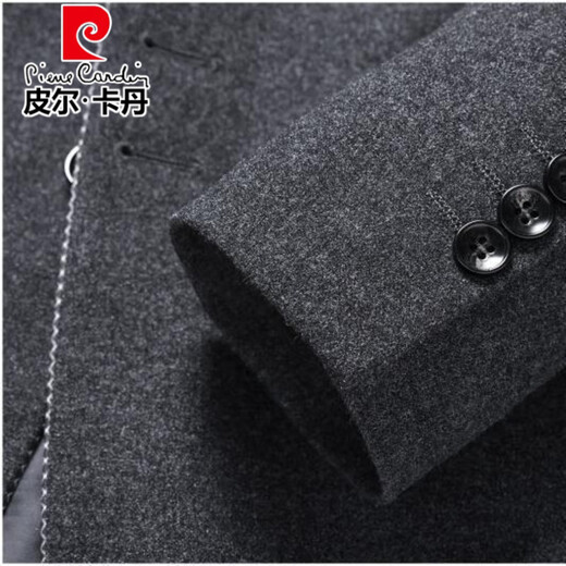 Pierre Cardin high-end woolen suit suit for men 2025 autumn new suit middle-aged stand-up collar tunic suit two-piece suit for men standard version XL recommended 130-145 Jin Jin equals 0.5 kg