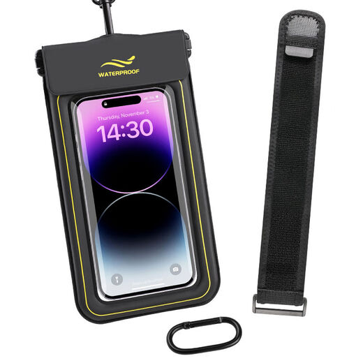 Mobile phone waterproof bag floating touch screen diving swimming bag 68 inches Apple Huawei universal waterproof arm bag sky blue large size universal