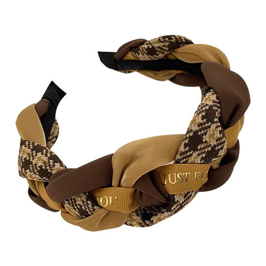 Double high skull headband for women, spring and summer new high-end headband, daily wear hair accessory, special hair bundle for face washing, one black plaid headband