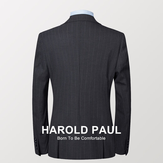 HAROLD PAUL dark gray striped no-iron anti-wrinkle suit men's business casual dark gray XL recommended 65-75kg (refer to the size chart)