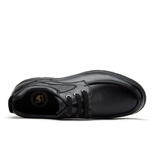 Camel leather shoes for men cowhide business casual shoes soft sole comfortable derby shoes for men W932211710 black 43