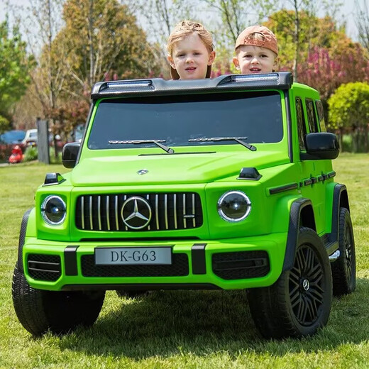 Jingxuan children's car can sit in adults' remote control new Mercedes-Benz G63 children's electric car 4-wheel off-road remote control car super paint bright black = remote control four-wheel drive large motor Bluetooth 2 pieces four-drive
