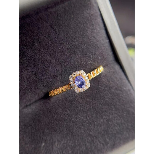 Hanzhu S925 inlaid tanzanite ring, everyday versatile silver jewelery entry-level model for men and women, tanzanite ring silver