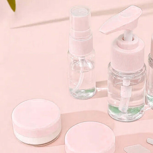 Beauty Tool Set Travel Cosmetic Dispensing Bottle Portable Washing Bag Set Press Spray Bottle Lotion Empty Bottle Travel Distribution Set-Candy Powder 1 Set 1 Piece