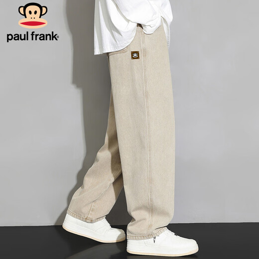 Big Mouth Monkey (paul frank) jeans men's autumn trendy brand loose straight pants men's wide-leg casual pants men's pants Khaki XL