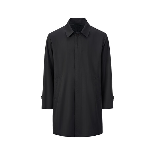 GIOVANNI VALENTINO autumn lapel windbreaker men's mid-length commuter business casual coat black XL