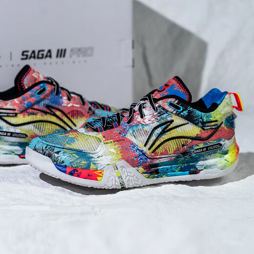 Li Ning (LI-NING) badminton shoes new ground flying PRO men's and women's lightweight high rebound professional competition shoes ground flying 3 PRO artist color 43 (270mm)