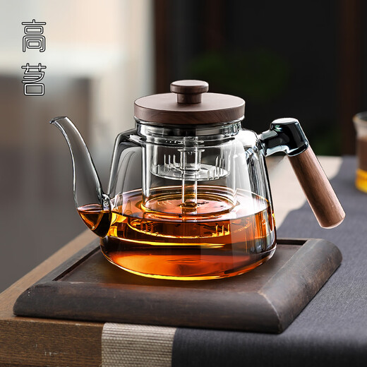 Gaoming's new side-handled teapot glass teapot single pot thickened high-temperature resistant electric ceramic stove boiling water teapot boiling kettle Hexu teapot 1000ml