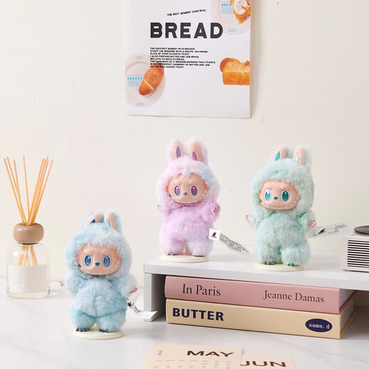 Suitable for labubu luxury single room display box enamel doll lab cloth dust cover blind box storage display rack cheese white-single package upgraded with bracket