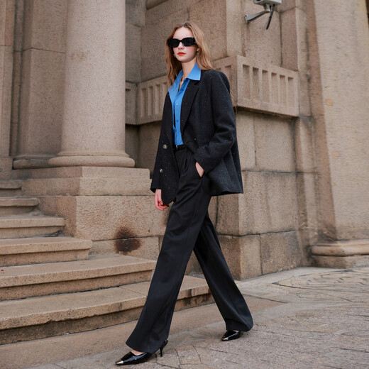 Sancai 95 white goose down 2025 winter new sheep wool down jacket loose double breasted M