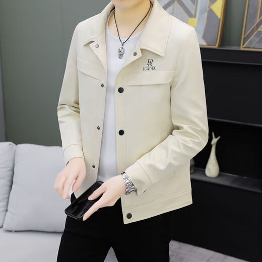 Hailan Frühlings- und Herbst-neue Jacke Herrenjahre neue Anzugjacke Herren trendy Casual Youth Jacket Herren Top 333 Khaki M 80-100jin [Jin ist 0,5 kg]