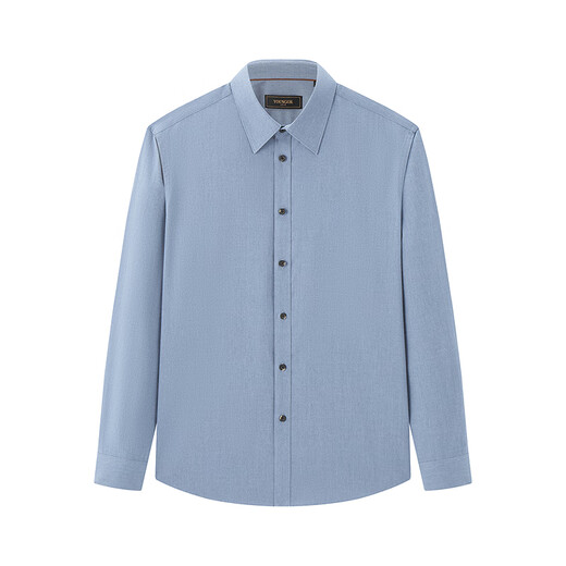 Chemise à manches longues Youngor tissu mélangé de coton pour hommes chemise de couleur unie en velours complet chaud et confortable 2025 nouveau produit bleu VLRM119689HJA 41 (175/96A)