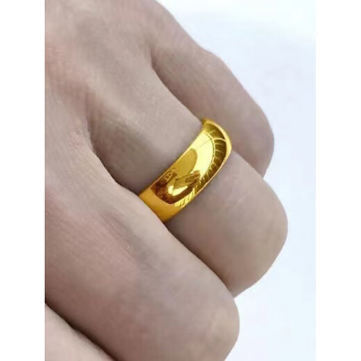 DL 1998 Fat Donglai same style sand gold ring Special offer 2025 new sand l gold ring for men and women that will not fade for a long time gold glossy women's model (opening is adjustable)