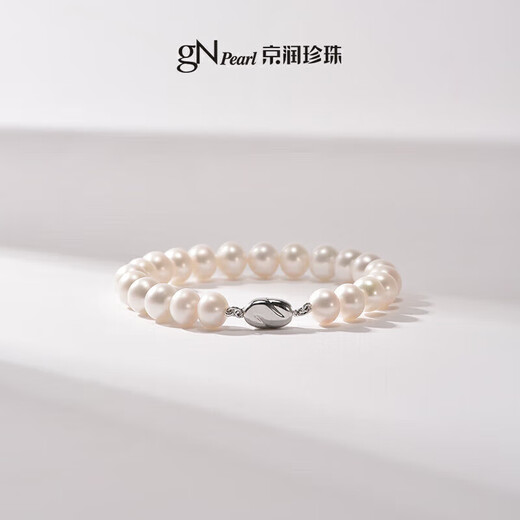Jingrun Pearl Bracelet Zhuohua S925 Silver Freshwater Pearl Bracelet Women's Large Particles Simple Young Style Gift for Girlfriend