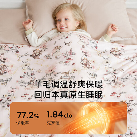 Manxi (EMXEE) Baby Quilt Autumn and Winter Silk Constant Temperature Baby Baby Four Seasons Quilt Cute Rabbit Party 120*150cm