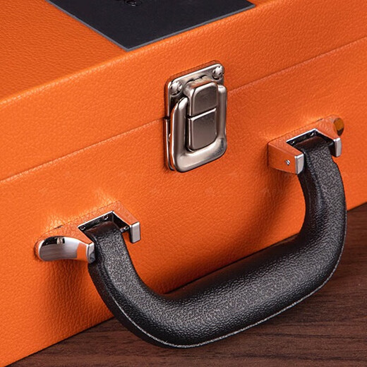 Art Bird high-end retro leather red wine gift box double wine packaging box empty box wide version elegant and general style Retro double brown horizontal handle wide version elegant and luxurious