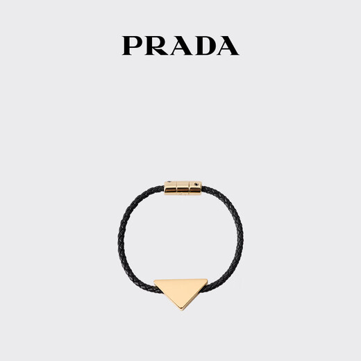 PRADA/Prada gift women's sheepskin braided bracelet jewelry black