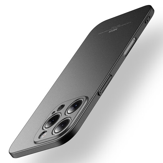 Mosvie Applicable to Apple 16 ProMax mobile phone case iPhone 16 protective case plus lens full enclosure ultra-thin matte hard shell anti-fall men and women [graphite black] matte texture | Send tempered film iPhone 16 pro max