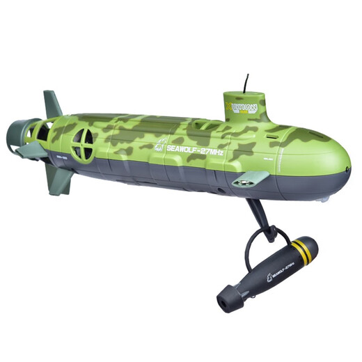 Haomuyin (Haomuyin) drahtloses Fernbedienungs -Kontrollboot -U -Boot Elektrische Jungen Kinderspielzeugfischtank simuliert Unterwasser -U -Boot Mini Speedboat Geschenk Military Green Offizielle Standardkonfiguration