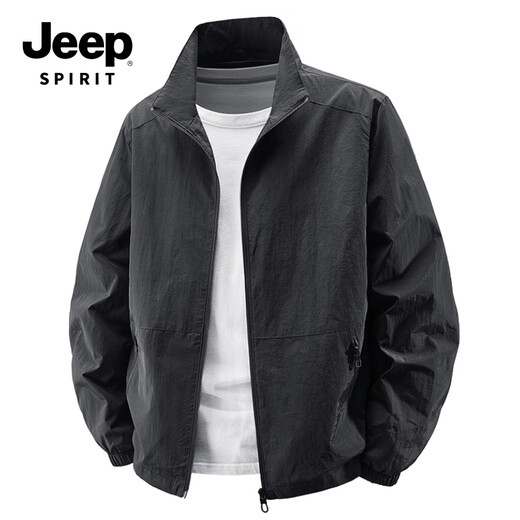 JEEP SPIRIT Jacket Men's Light Business Jacket Men's Casual Versatile Outerwear Men's 2499 Dark Gray XL