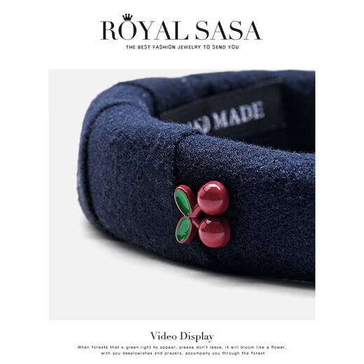 Royal sasa royal salsa small cherry headband wide-brimmed pressed hair headband hairpin daily outing makeup versatile hair accessories headdress for women